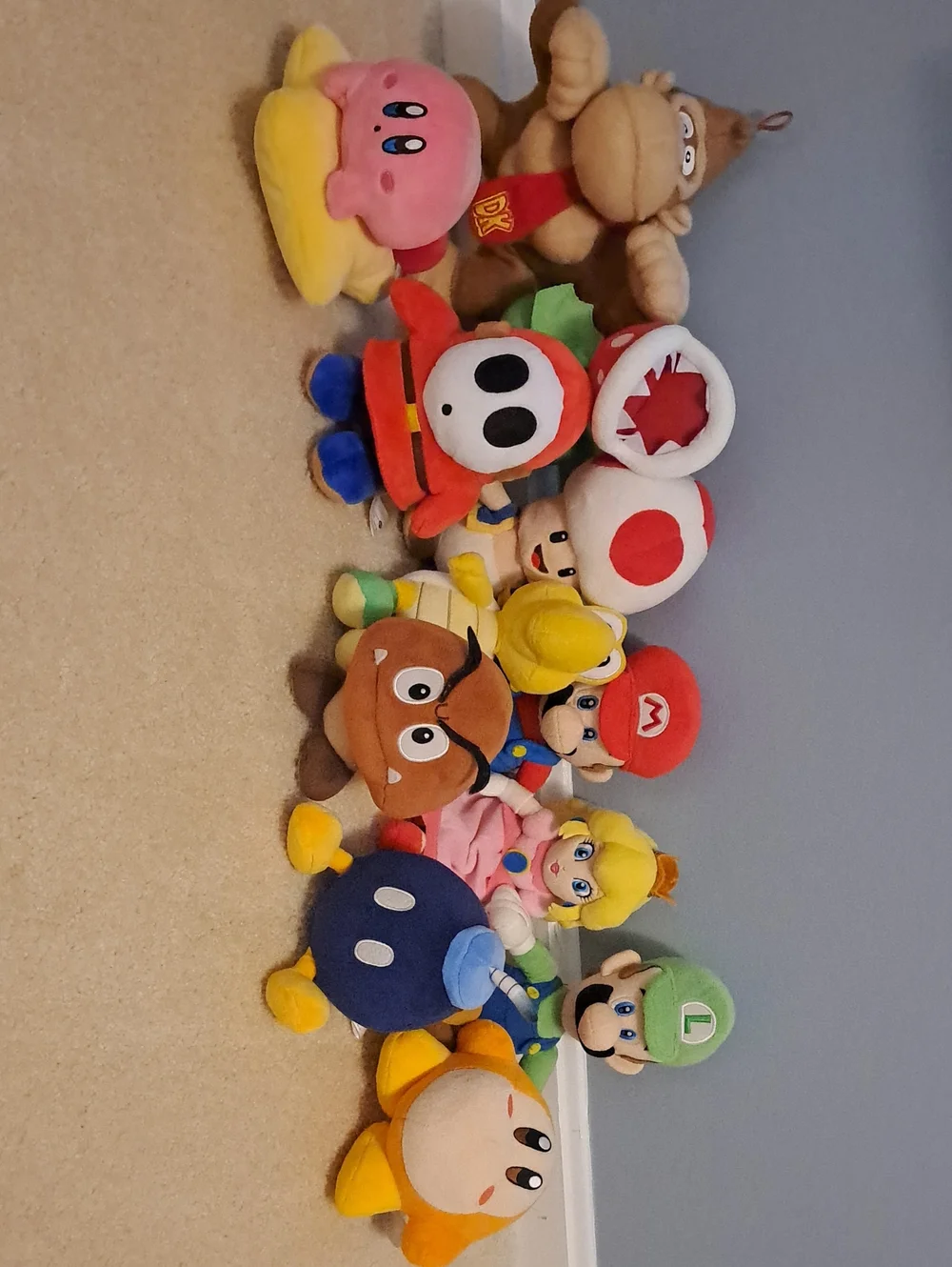 Nintendo Plush Character Set - Red, Pink, Yellow, Blue, Green, Brown, White